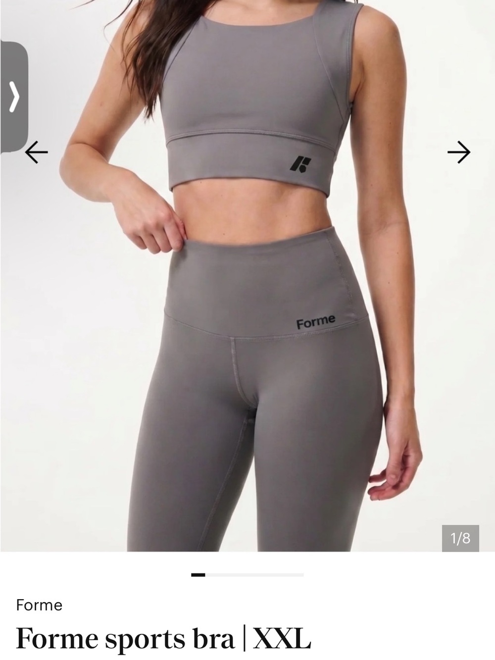 Outdoor Voices Forme Sports Bra - Gray - Picture 3 of 7